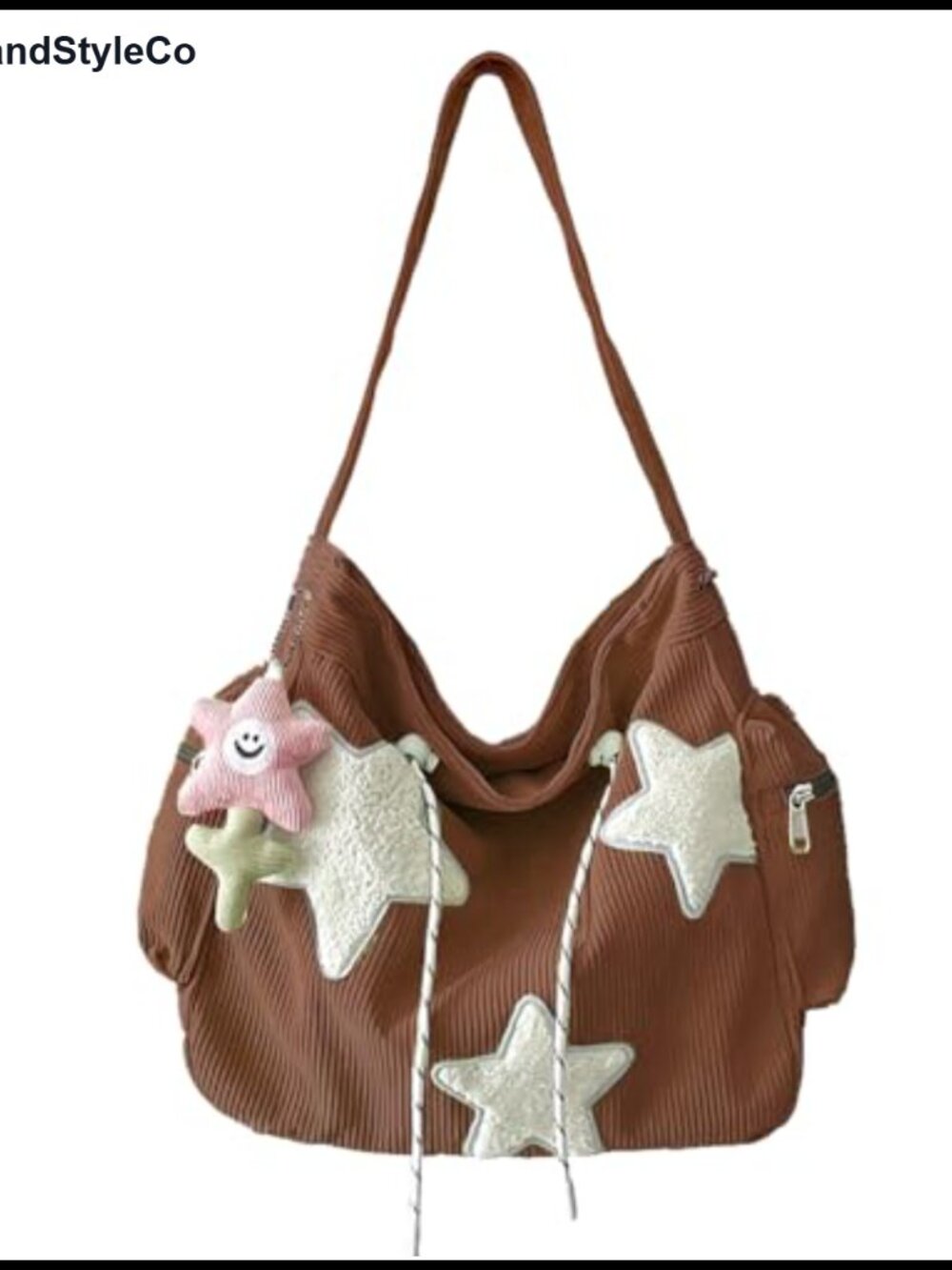 Corduroy Star Crossbody Bag Women Messenger Tote Shoulder Hobo Y2K Aesthetic